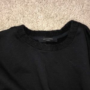 All saints black knit sweatshirt